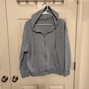 Gray Zip-Up Hoodie